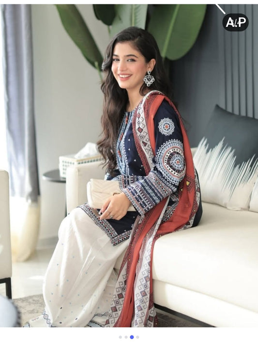 Embroidered 3-Pcs